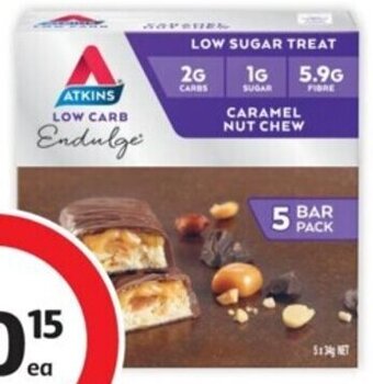 Coles Atkins Low Carb Endulge Bars 5 Pack 150g-200g offer
