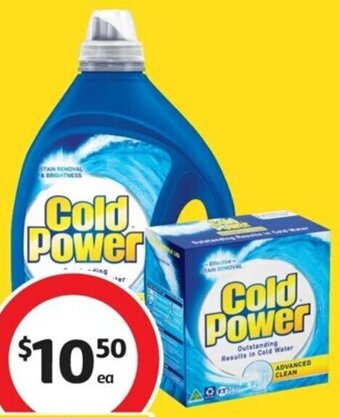 Coles Cold Power Laundry Liquid 1.8 Litre-2 Litre or Powder 2kg offer
