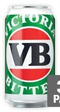 Coles Victoria Bitter Block Cans 30x375mL offer