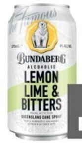 Coles Bundaberg Alcoholic Lemon Lime Bitters Cans 4x375mL offer