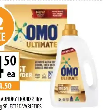 Supabarn 0M0 Ultimate Laundry Liquid 2 Litre And Powder 2kg offer