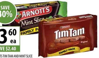 Supabarn Arnotts Tim Tam And Mint Slice Family Pack 365g offer