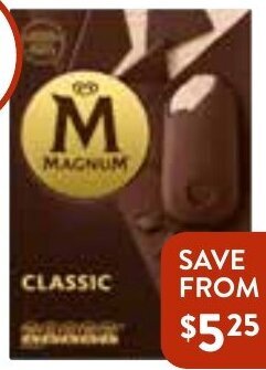 Foodworks Streets Magnum Ice Cream 4/6 Pack offer