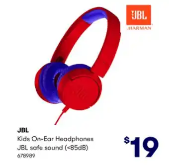 BIG W Kids On-Ear Headphones JBL Safe Sound offer