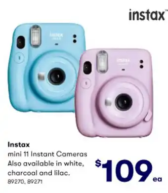 BIG W Instax Mini 11 Instant Cameras offer