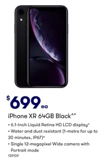 BIG W iphone XR 64GB Black offer