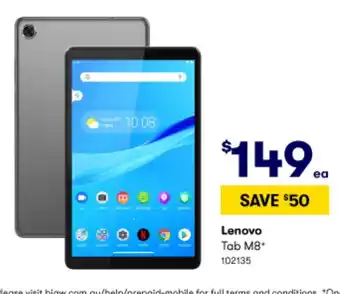 BIG W Lenovo Tab M8 offer