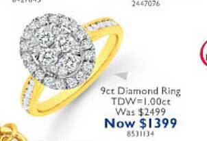 Prouds 9ct diamond ring offer