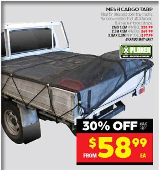 Mesh cargo tarp offer at Autopro