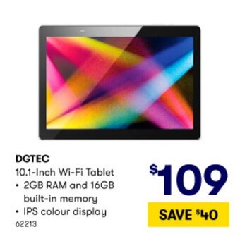 BIG W DGTEC 10.1-Inch Wi-Fi Tablet offer