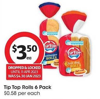 Coles Tip top rolls 6 pack offer