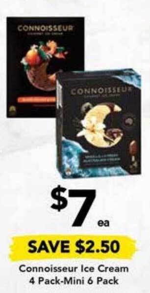 Drakes Connoisseur ice cream 4 pack-mini 6 pack offer