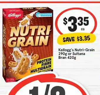 IGA Kellogg's nutri-grain or sultana bran offer