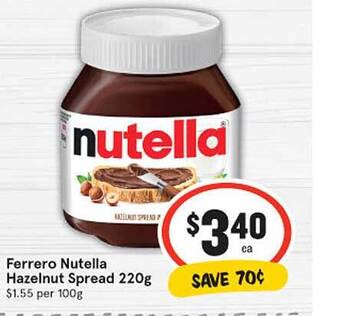 IGA Ferrero nutella hazelnut spread offer