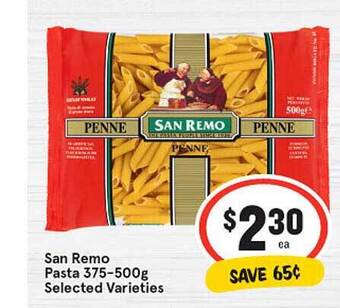 IGA San remo pasta offer