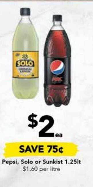 Drakes Pepsi, solo or sunkist offer