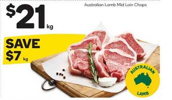 Woolworths Australian lamb mid loin chops offer