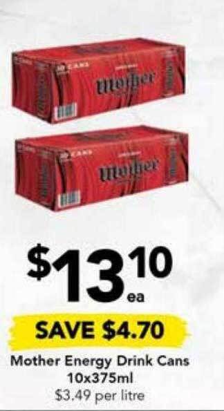 Drakes Mother energy drink cans offer