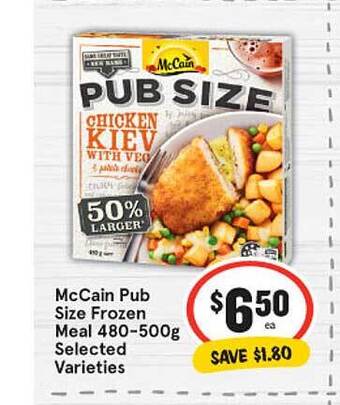 IGA Mccain pub size frozen meal offer