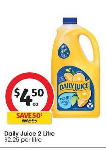 Coles Daily juice 2 litre offer