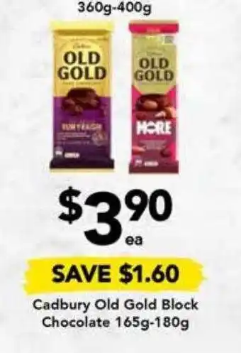 Drakes Cadbury old gold block chocolate offer