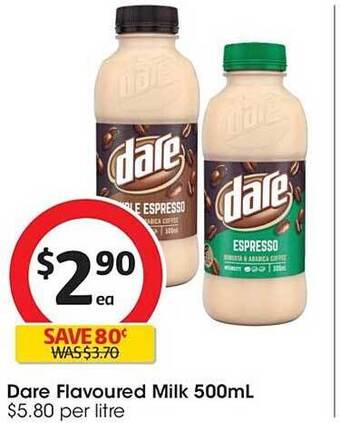 Coles Dare flavoured milk offer