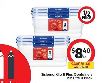 Coles Sistema klip it plus containers offer