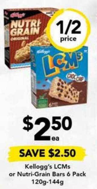 Drakes Kellogg's lcms or nutri-grain bars offer