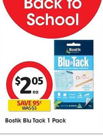 Coles Bostik blu tack 1 pack offer