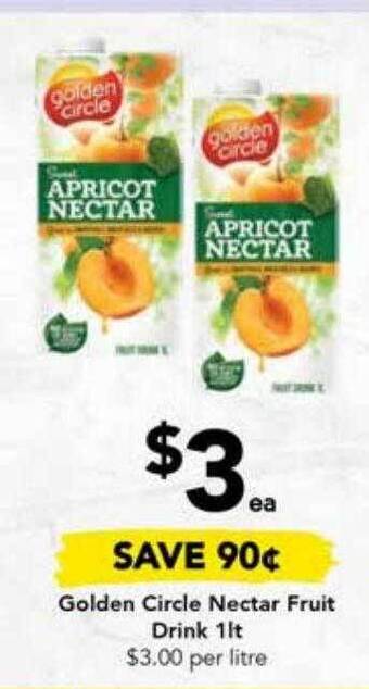 Drakes Golden circle nectar fruit drink offer