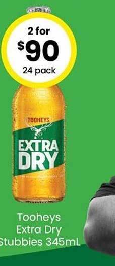 The Bottle O Tooheys extra dry stubbies 345ml offer