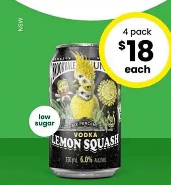 The Bottle O Brookvale union vodka lemon squash offer