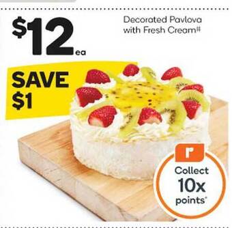 Woolworths Decorated pavlova with fresh cream offer