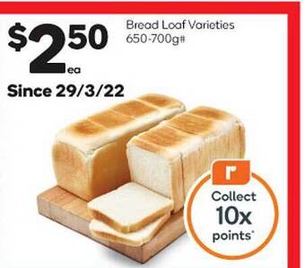 Woolworths Bread loaf varieties offer