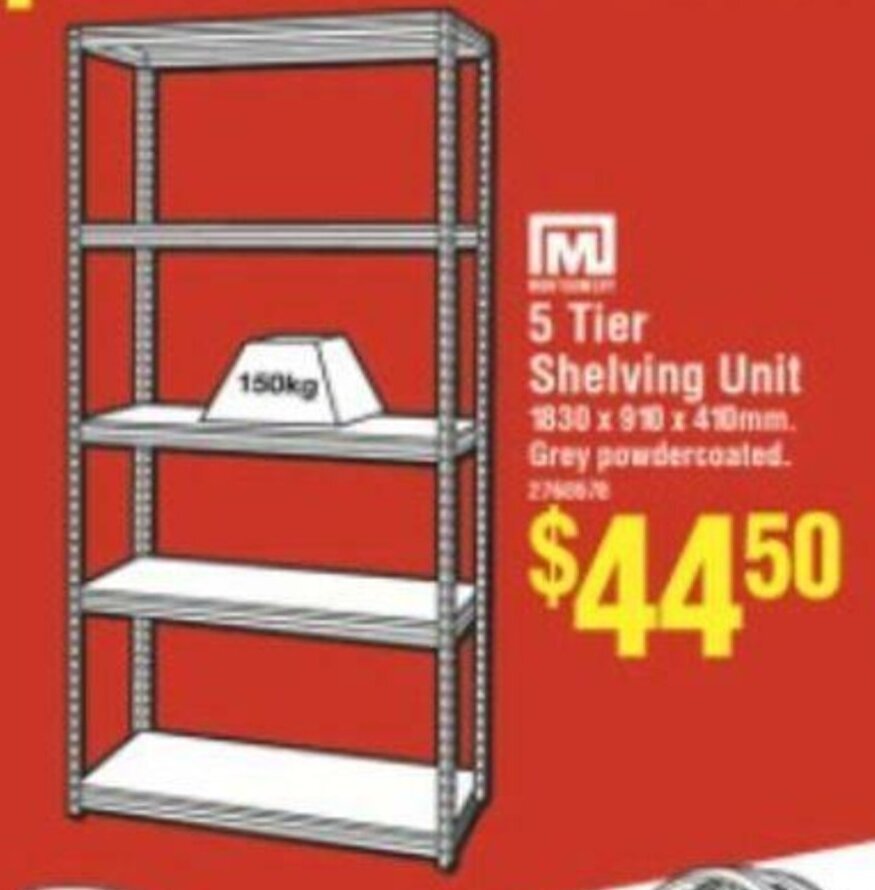 5 Tier Shelving Unit offer at Bunnings