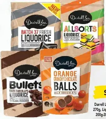 Drakes Darrell Lea Bulletts 250g, Liquorice Allsorts 270g, Liquorice 200g-260g, Liquorice Twists 200g-280g or Chocolate Balls 160g offer