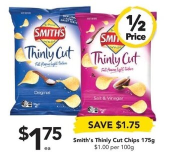 Smith's Thinly Cut Chips 175g
