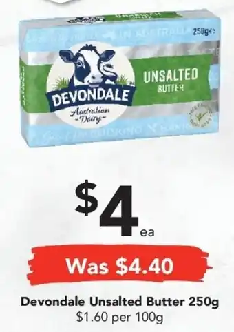 Drakes Devondale Unsalted Butter 250g offer