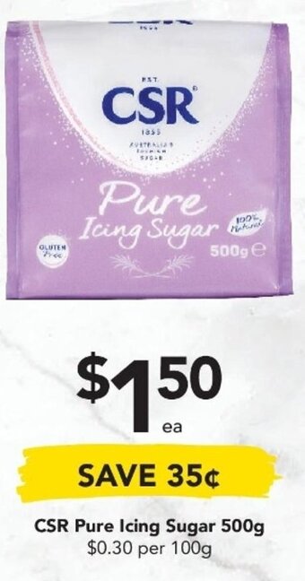 Drakes CSR Pure Icing Sugar 500g offer