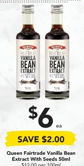 Drakes Queen Fairtrade Vanilla Bean Extract with Seeds 50ml offer