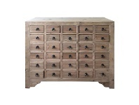 LivingStyles Blythe Antique Oriental Elm Timber Apothecary Cabinet, 105cm offer