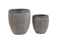 LivingStyles Alif 2 Piece Magnesia Planter Pot Set offer