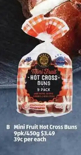 ALDI Mini fruit hot cross buns offer