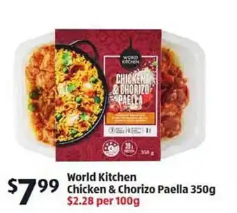 ALDI World kitchen chicken & chorizo paella offer