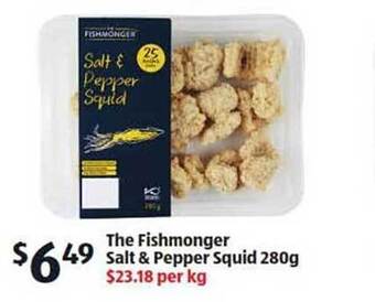 ALDI The fishmonger salt & pepper squid offer