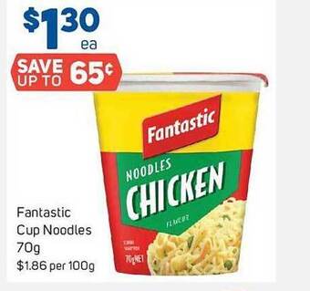 Foodland Fantastic cup noodles 70g offer