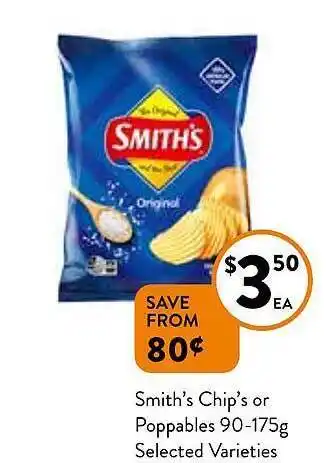 Foodworks Smith's chip's or poppables offer