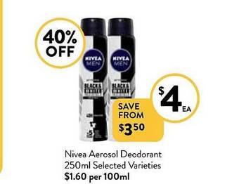 Foodworks Nivea aerosol deodorant offer