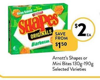Arnott's shapes or mini bites