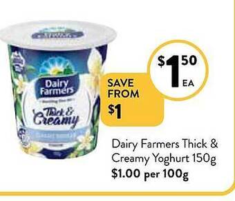 Foodworks Dairy farmers thick & creamy yoghurt offer